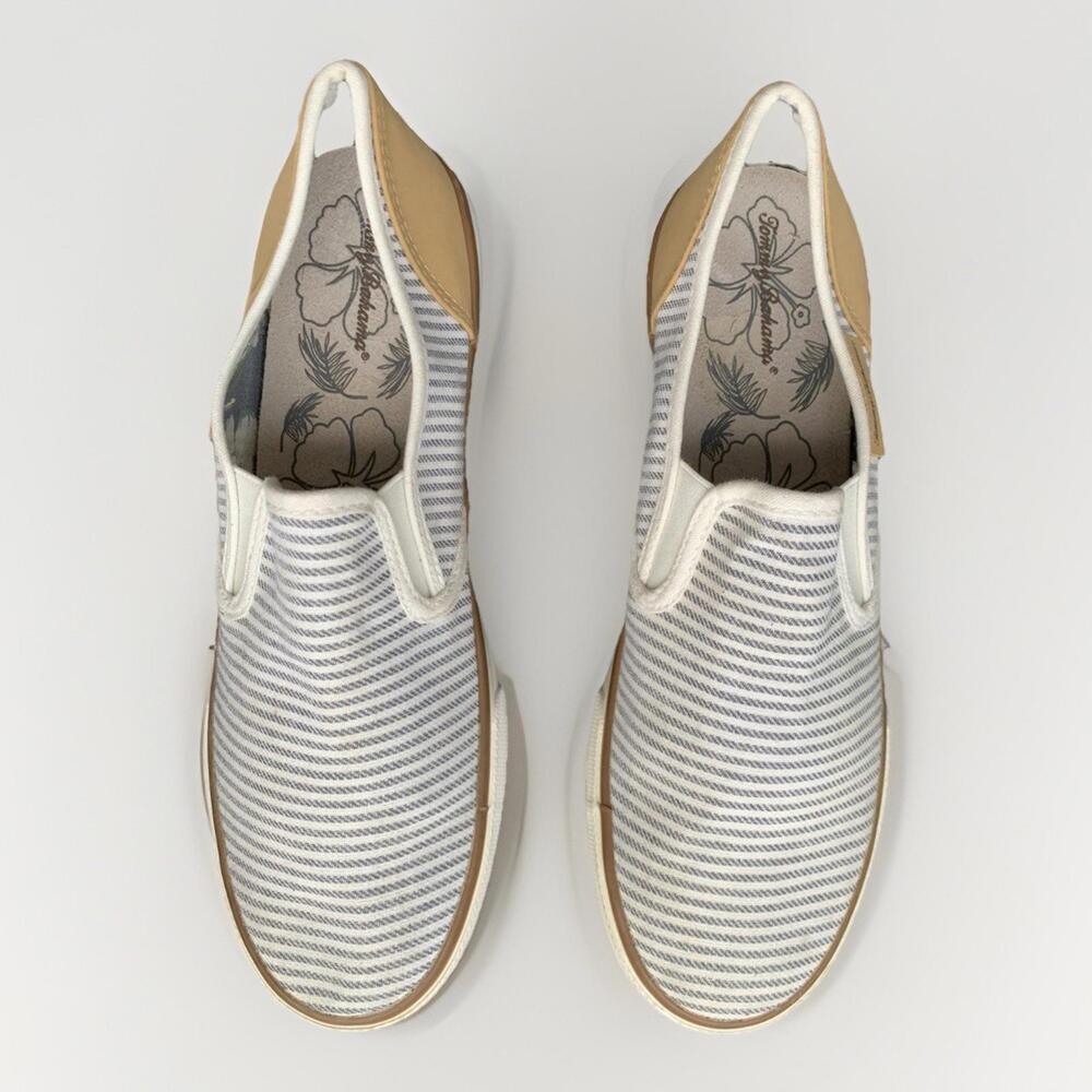 Tommy Bahama Womens Flats Loafers Espadrilles Sz 9.5 Navy White Striped Boat Sho